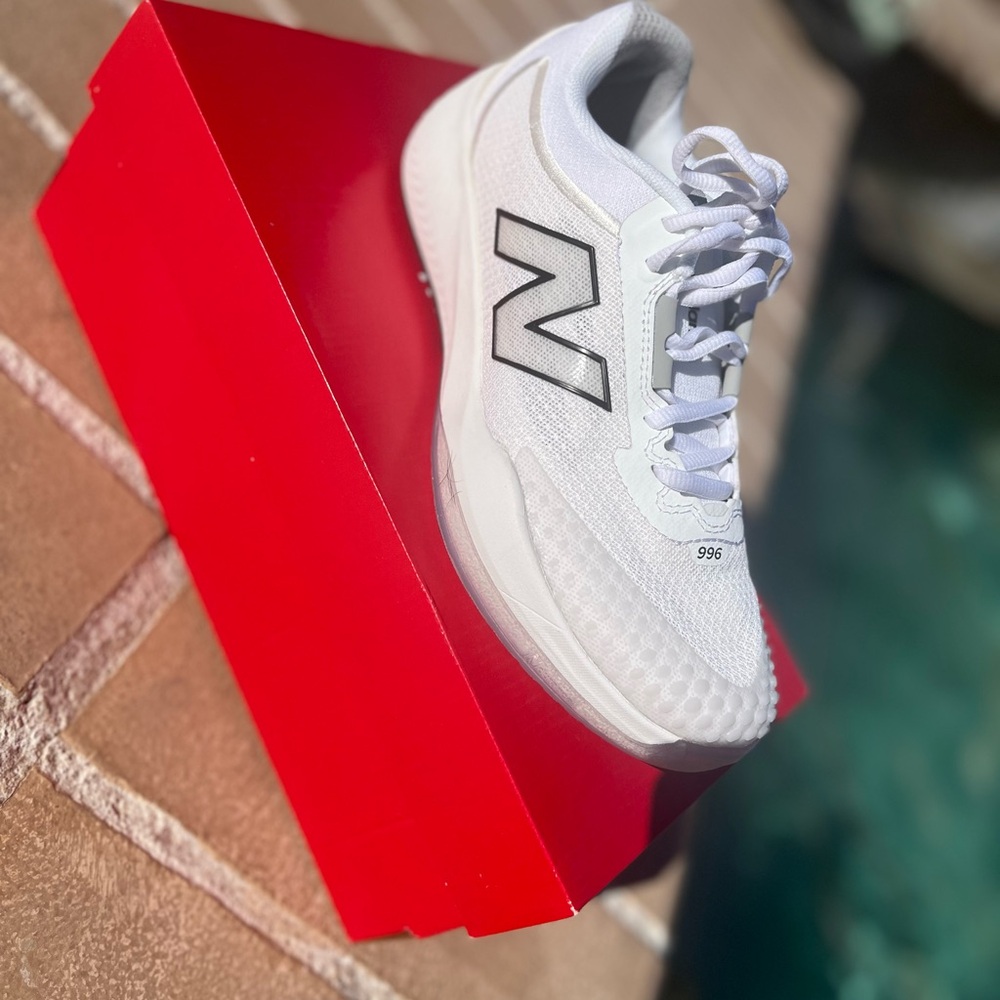 New Balance White Sneakers with Cushioned Midsole